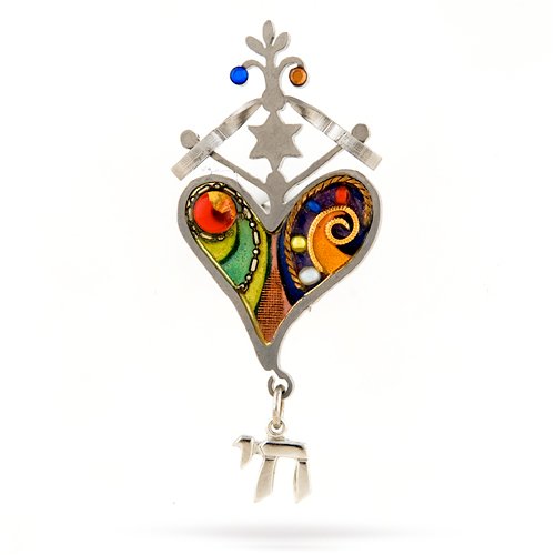 Childrens Toyshop  Jewelry : Ornate Heart & Chai Pin from the Artazia Collection #314 JP HP OP