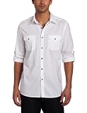 Kenneth Cole Men's Poplin Contrast Stitch Woven Shirt