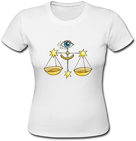 The Zodiac Sign Theme Tultex Ladies Tee For Libra Large White