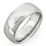 Tungsten Carbide Men's Ladies Unisex Ring Wedding Band 8MM (5/16 inch) Dome Shaped Shiny Polish Comfort Fit (Available in Sizes 8 to 12) size 10