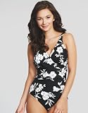 Wrap Swimsuit, Slimming Swimwear from Miraclesuit (Black/White, UK 18)