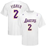 NBA adidas Los Angeles Lakers #2 Derek Fisher White Net Player T-shirt (XX-Large)