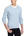 Kenneth Cole Men's Ribbed V Neck Sweater, Clear Sky, XX-Large