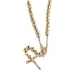 14K Gold Filled Rosary Necklace w/Cross Pendant 24" - Ideal Gift For Mother, For Her, Birthday, Anniversary, Bridal, Wedding, Engagement
