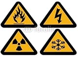 IMAGE OF Wallmonkeys Peel and Stick Wall Decals - Industrial Hazard Symbols - 60