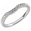 14K White Gold Slim Ladies Diamond Wedding Band