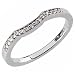 14K White Gold Slim Ladies Diamond Wedding Band