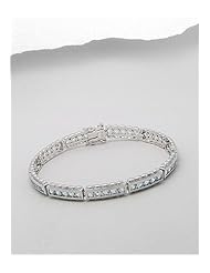 Rhodium plated bracelet set with gem stones In 92.5 Sterling Silver Bracelet