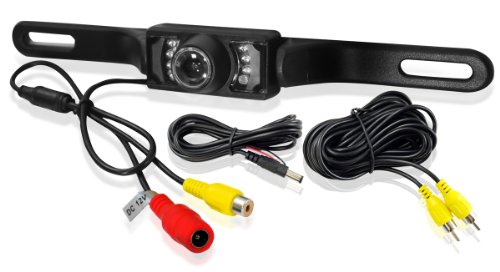 PYLE PLCM10 License Plate Mount Rearview Camera with 0 Lux Night Vision