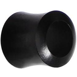 7/16" Organic Black Wood Hollow Saddle Plug