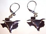 Silver Metalic Western Texas Longhorn Dangle Earrings Appx 1/2 Inch
