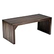 SEI Espresso Slatted Sitting Bench/Coffee Table
