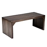 SEI Espresso Slatted Sitting Bench/Coffee Table