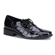 Black Alligator Pattern Mens Oxford Shoes Lace Up