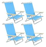 5 pos Lay Flat Beach Chair - Light Blue - 4 Chairs incl by Copa