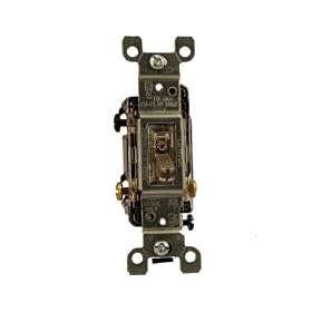 Leviton 1463-LHC 15 Amp, 120 Volt, Toggle Lighted Handle, Illuminated OFF 3-Way AC Quiet Switch, Residential Grade, Grounding , Clear