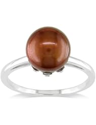 14k White Gold 10-10.5mm Chocolate Freshwater Cultured Pearl Solitaire Ring, Size 6