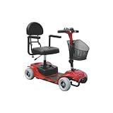 Drive Medical Falcon 4 Wheel Portable Travel Scooter with Comfortable Padded Seat and Batteries, Blue