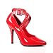 SEDUCE 5 Inch Women's Sexy Red Shoe High Heeled Shoe Crisscross Pump Shoes With Metal Stud Detail Pleaser CLEARANCE