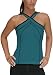 Body Up Women's Hot Shoulder Tank,Green/Black,Large