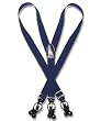 Men's NAVY BLUE SUSPENDERS Y Shape Back Elastic Button & Clip Convertible