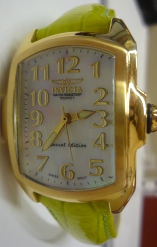 Womens Baby Lupah MOP Gold watch with Yellow/Gold Leather Band