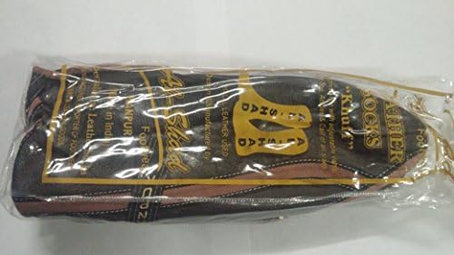 Muslims Prayer 100% Genuine Leather Socks Brown with Line for Men Size-09