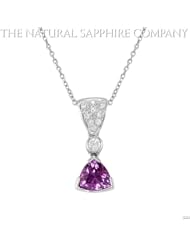 0.95ct. Natural Untreated Purple Sapphire Pendant with 10 pave Diamonds 0.15ct. total.