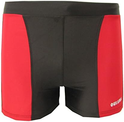 Foocc 2014 New Mens Boxer Swimsuit Swimming Shorts Nylon Wear Trunks (Red,XXL)