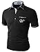 Doublju Mens Pocket embroidered logo patch short sleeve polo shirts