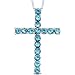 2.00ct Round Cut London Blue Topaz Cross Pendant in Sterling Silver