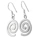 Sterling Silver Polished Large Swirl Shepherds Hook Earrings