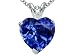 2.02 cttw 14k Gold Lab Created Sapphire and Genuine Diamond Heart Pendant