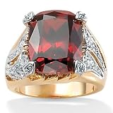 Red DiamonUltra&trade; Cubic Zirconia 18k over Sterling Silver Ring