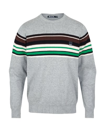 Bench Herren Pullover HADRIAN, grey marl, S, BMFA1016