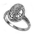 Sterling Silver Ring - Rhodiu Coated - 3mm Band Width and 15mm Face Height in Sizes: 5-9