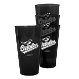 MLB Baltimore Orioles 16-Ounce Colored Plastic Pints (4 Pack)