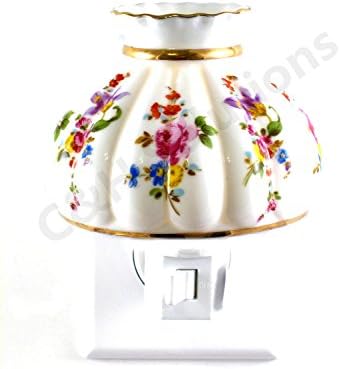 Refinement Elegance Floral Lampshade Porcelain Multi Color Flower Night light, nightlight by C&amp;H®