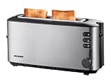 Severin AT 2515 Automatik-Langschlitztoaster, Edelstahl-geb�rstet-schwarz / 1000 W