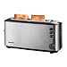 Severin AT 2515 Automatik-Langschlitztoaster, Edelstahl-geb�rstet-schwarz / 1000 W