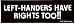 LEFT-HANDERS HAVE RIGHTS TOO!! decal bumper sticker