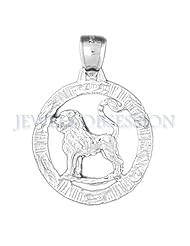 Rhodium-Plated 925 Sterling Silver Zodiac - Leo Pendant