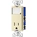 Cooper Wiring Devices 15-Amp Almond Decorator Single Electrical Outlet TR7735A-K-L