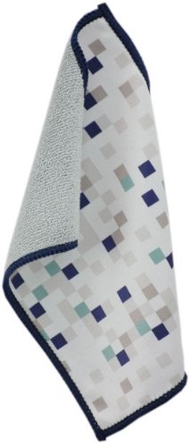 Toddy Gear Tetrimino 5 x 7 Inch Premium Microfiber Smart Cloth, for iPad and Touch Screen Cleaning - Retail Packaging - Gray/Blue, 15X7B1703