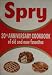 Spry [ 1955 ] 20th Anniversary Cookbook of old and new favorites (Sampling of recipes...