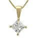 1/2 carat Princess Cut Diamond Solitaire Pendant in Yellow Gold (HI/SI)