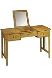 Mission - style Vanity With Mirrored Storage Compartment