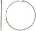 14k White Gold 2 5/16 (59mm) tall Large Hoop Earrings, w/ 1.00 Carat Round Brilliant Diamonds