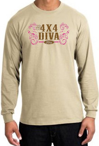 Ford Car 4X4 DIVA Offroad Muddy Rock Climbing Classic Adult Long Sleeve T-Shirt Tee - Sand