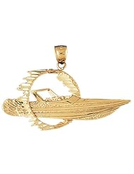 CleverEves 14K Gold Pendant Speed Race Boat 6.9 - Gram(s)